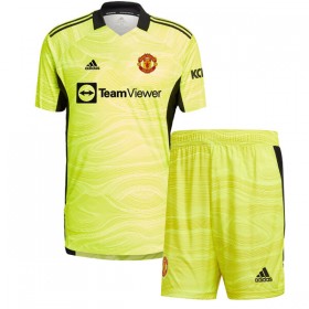 Fußballtrikots Manchester United Torwart Kinder 2021-2022 Kurzarm Heimtrikotsatz kaufen 